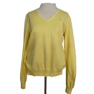 Ralph Lauren‎ Sport Sweater Womens Large V Neck Pullover Lightweight Pima Cotton
